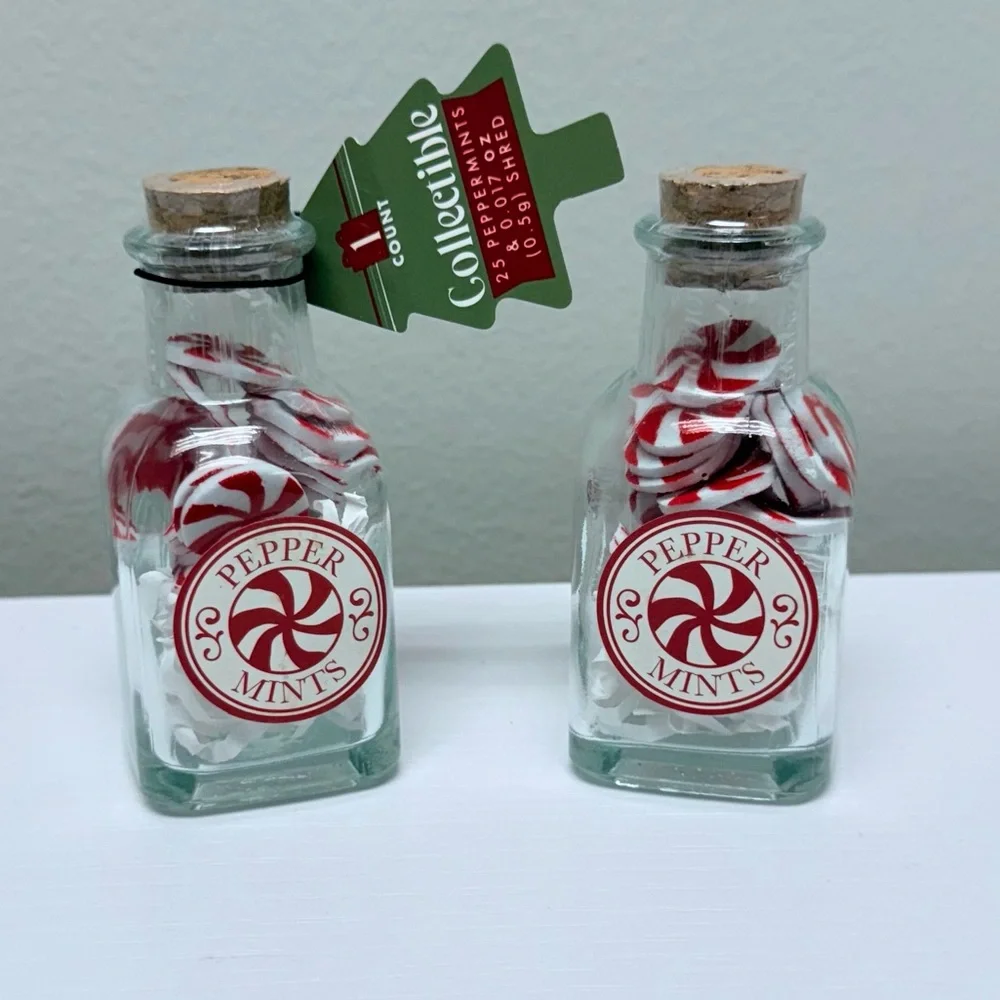 3 for $15 SALE New set of 2 Target Bullseye Peppermints Christmas Potion Bottles